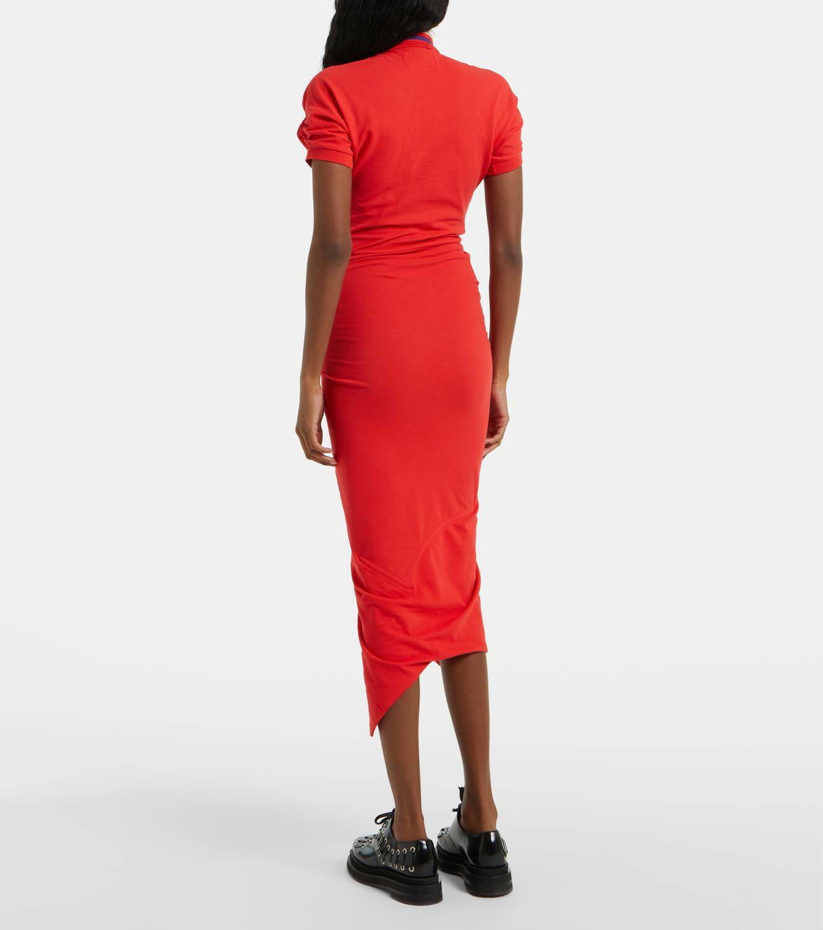 vivienne ruched midi dress Vivienne Westwood Pulling ruched cotton midi dress