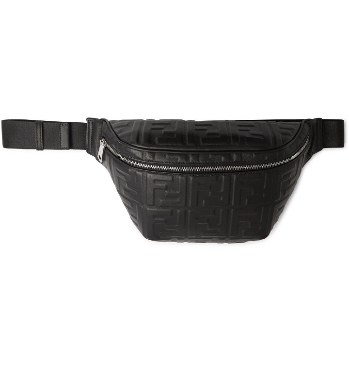 Photo: Fendi - Logo-Embossed Leather Belt Bag - Black