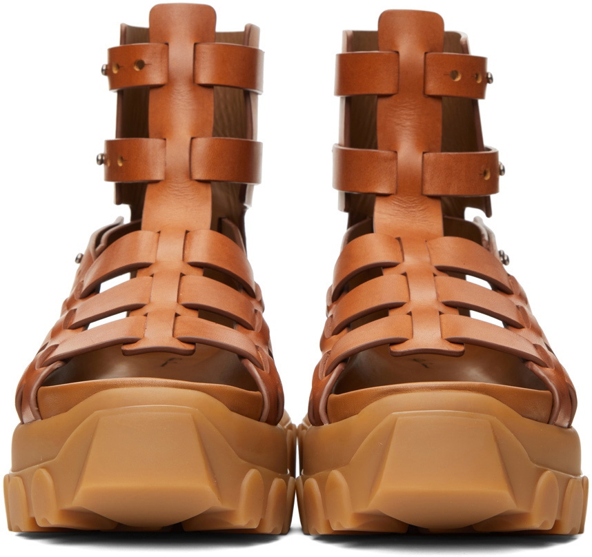 Rick Owens Tan Hiking Tractor Sandals Rick Owens