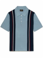 Beams Plus - Ribbed Striped Cotton Polo Shirt - Blue