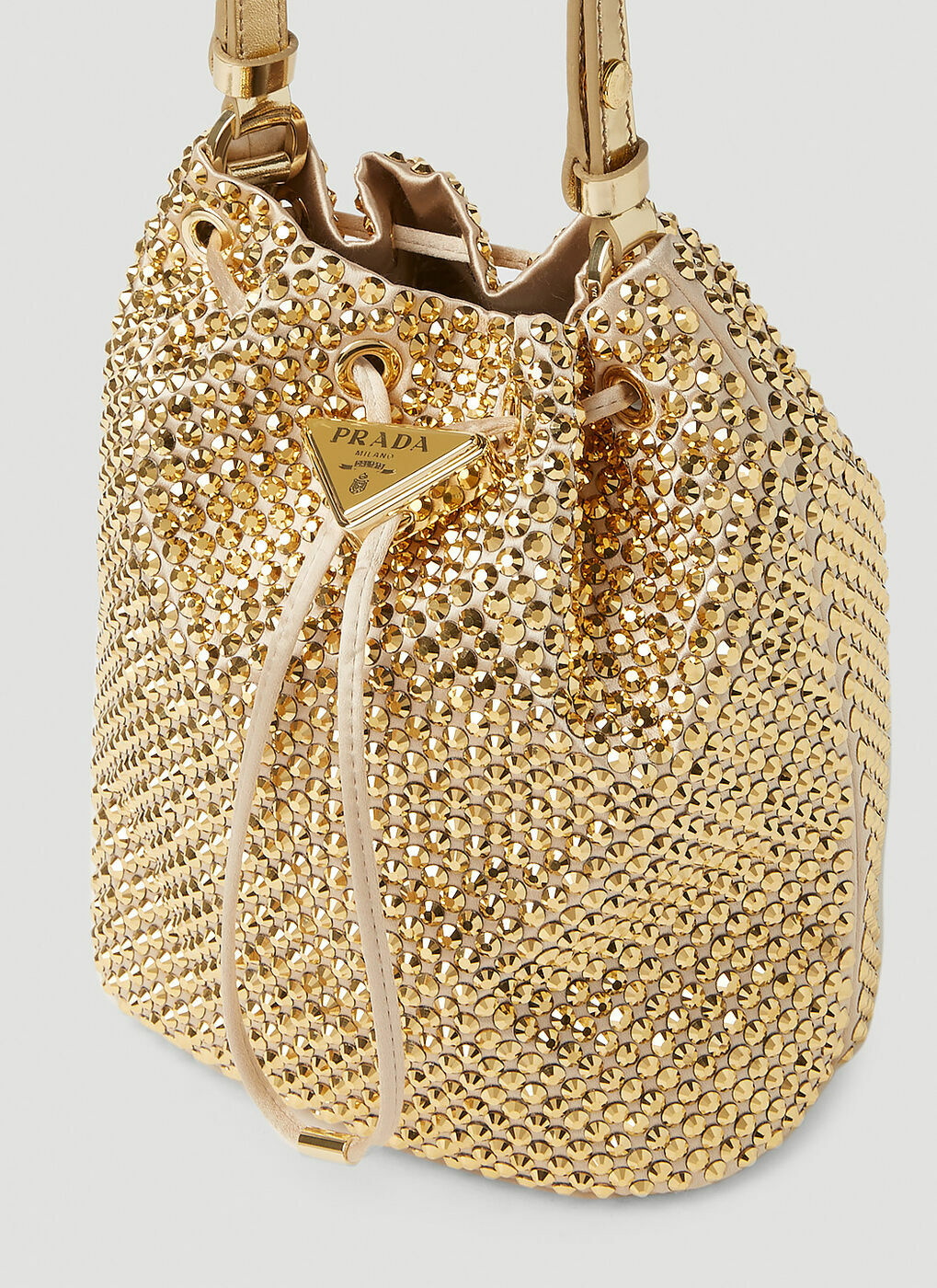 Prada - Crystal Embellished Handbag in Gold Prada