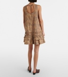 Ganni Ruffled printed cotton minidress