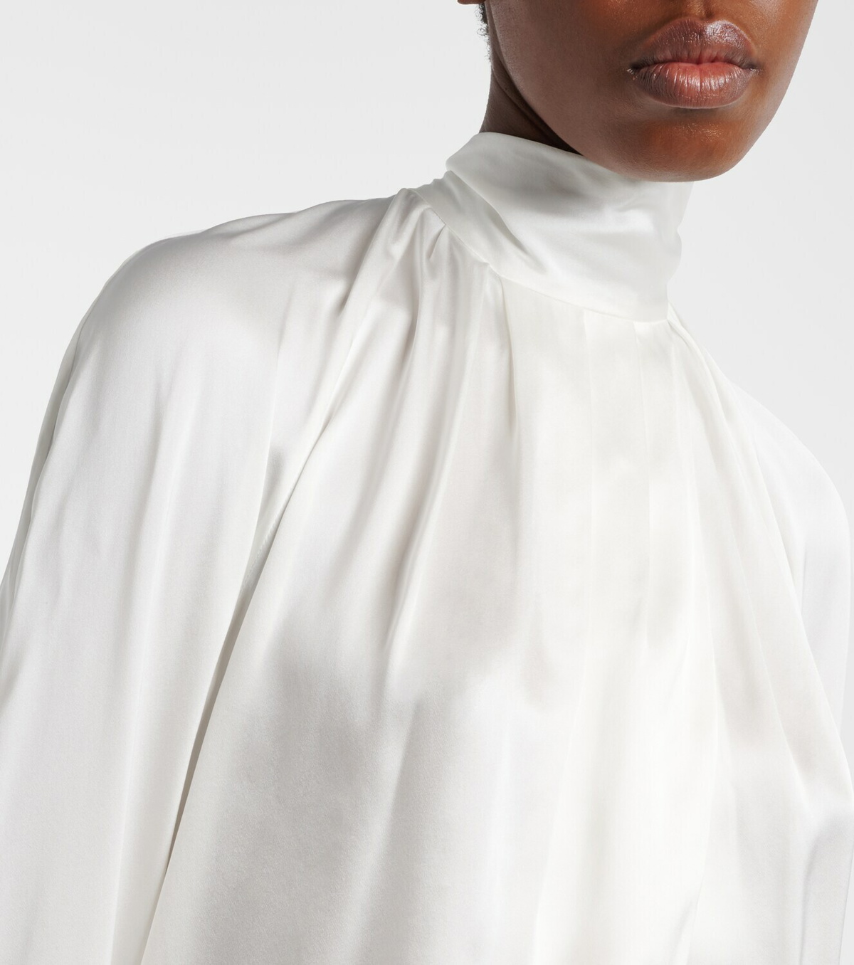 Balmain Draped silk satin blouse