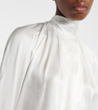 Balmain Draped silk satin blouse