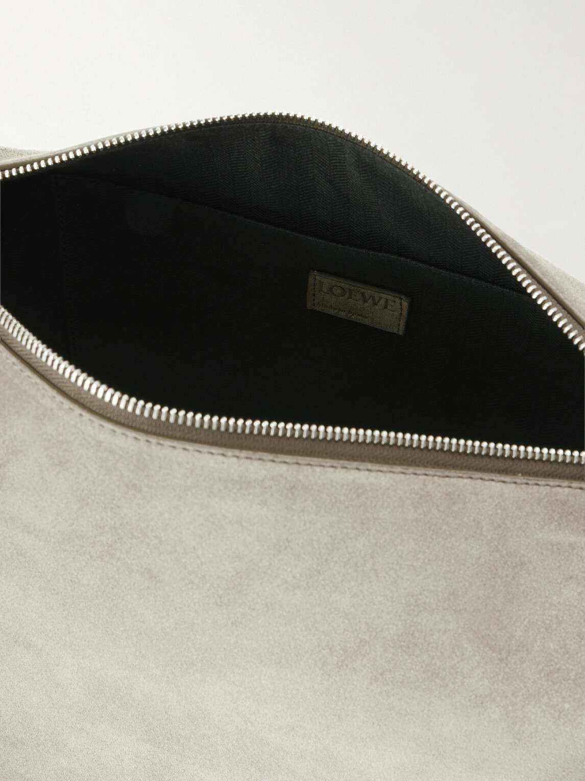 LOEWE - Loop Medium Logo-Debossed Suede Messenger Bag