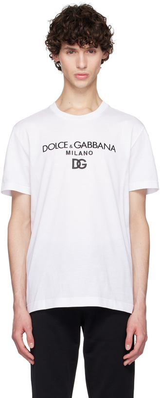 Photo: Dolce&Gabbana White DG Embroidery T-Shirt