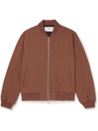 Mr P. - Textured Cotton and Linen-Blend Bomber Jacket - Red
