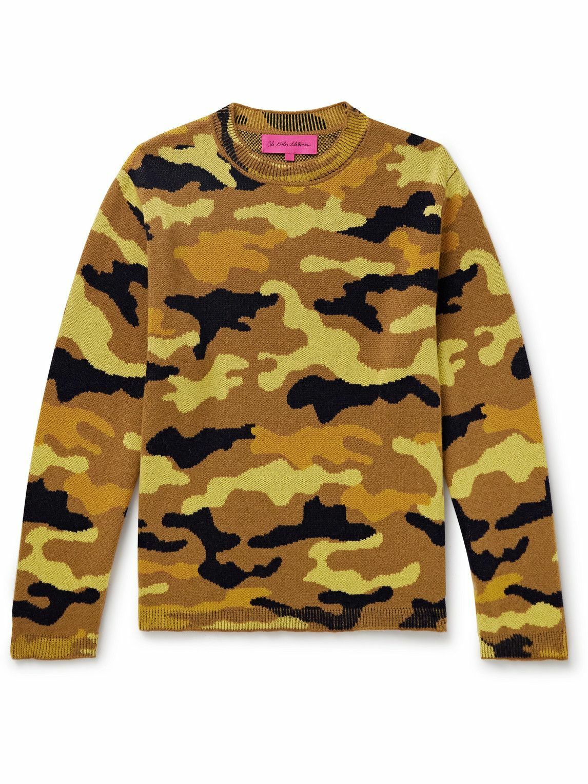 The Elder Statesman - Camouflage-Jacquard Cashmere Sweater - Brown The  Elder Statesman