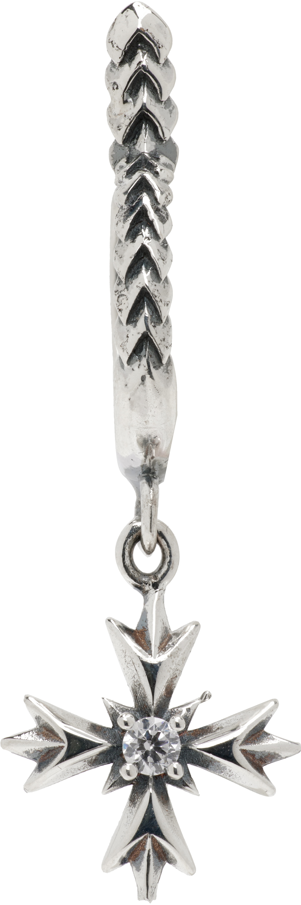 Emanuele Bicocchi Crest & Crystal Single Hoop Earring