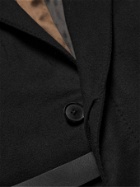 Ermenegildo Zegna - Leather-Trimmed Wool and Cashmere-Blend Coat - Black