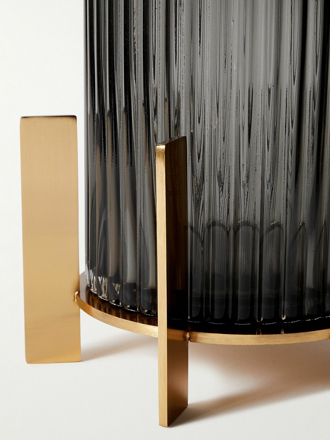 Soho Home Lingley Hurricane Small Glass and Brass Candle Holder Soho Home