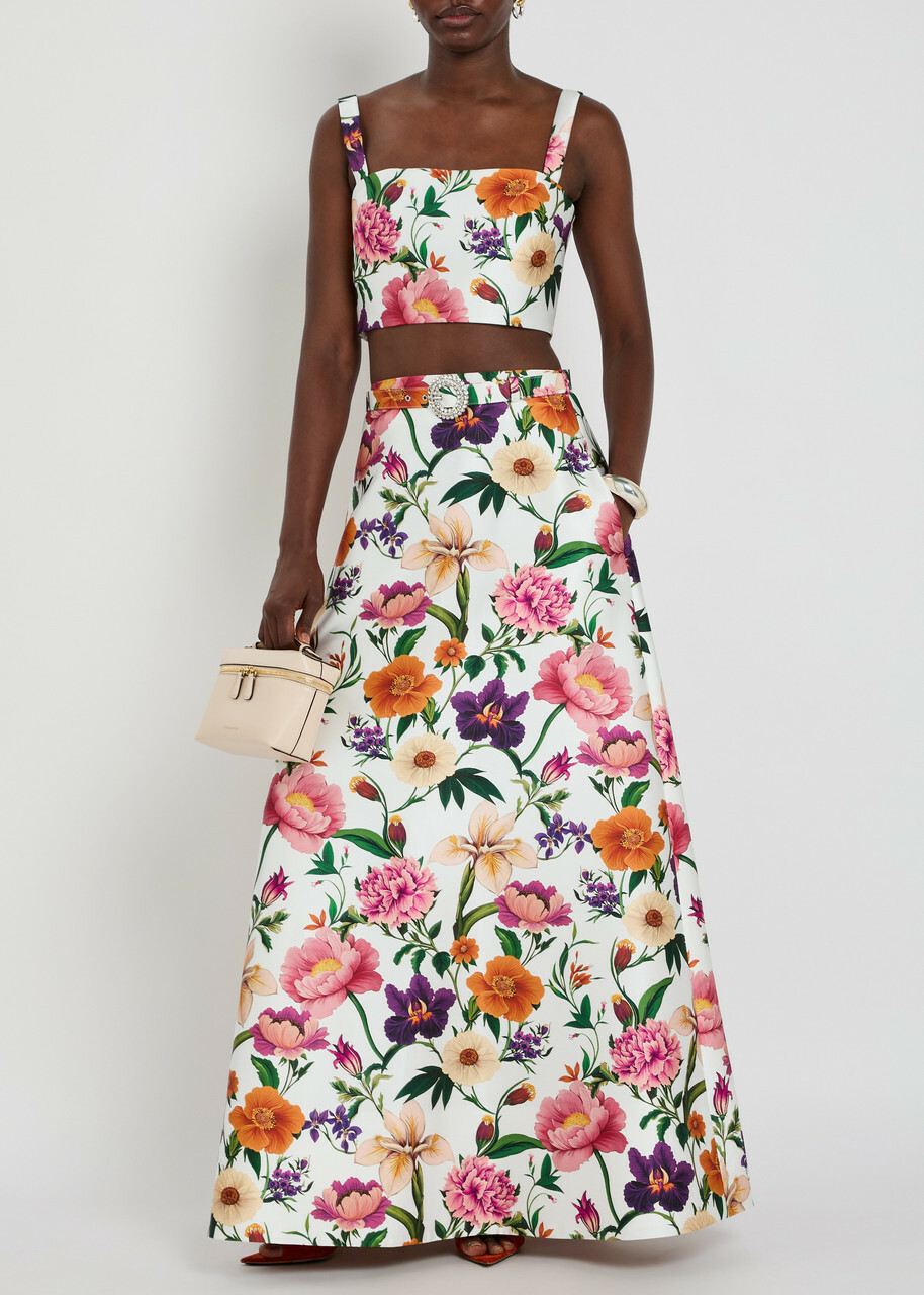 Borgo DE Nor Didi Floral-print Cropped Taffeta top Multicoloured