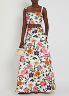 Borgo DE Nor Didi Floral-print Cropped Taffeta top Multicoloured