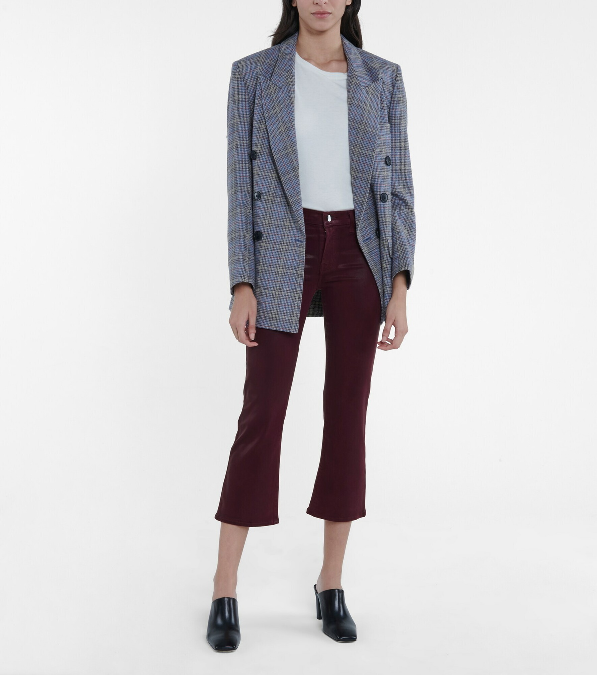 J Brand - Selena coated bootcut cropped jeans