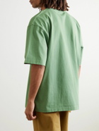 Jacquemus - Raffia-Trimmed Cotton-Jersey T-Shirt - Green