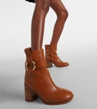 See By Chloé New Ring 80 leather ankle boots