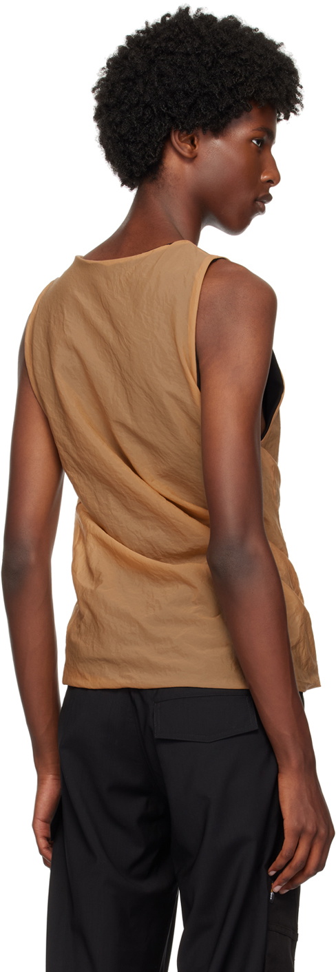 Olly Shinder Black & Tan Twisted Tank Top