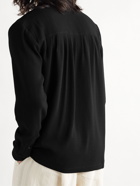Séfr - Ripley Embroidered Cotton-Seersucker Shirt - Black