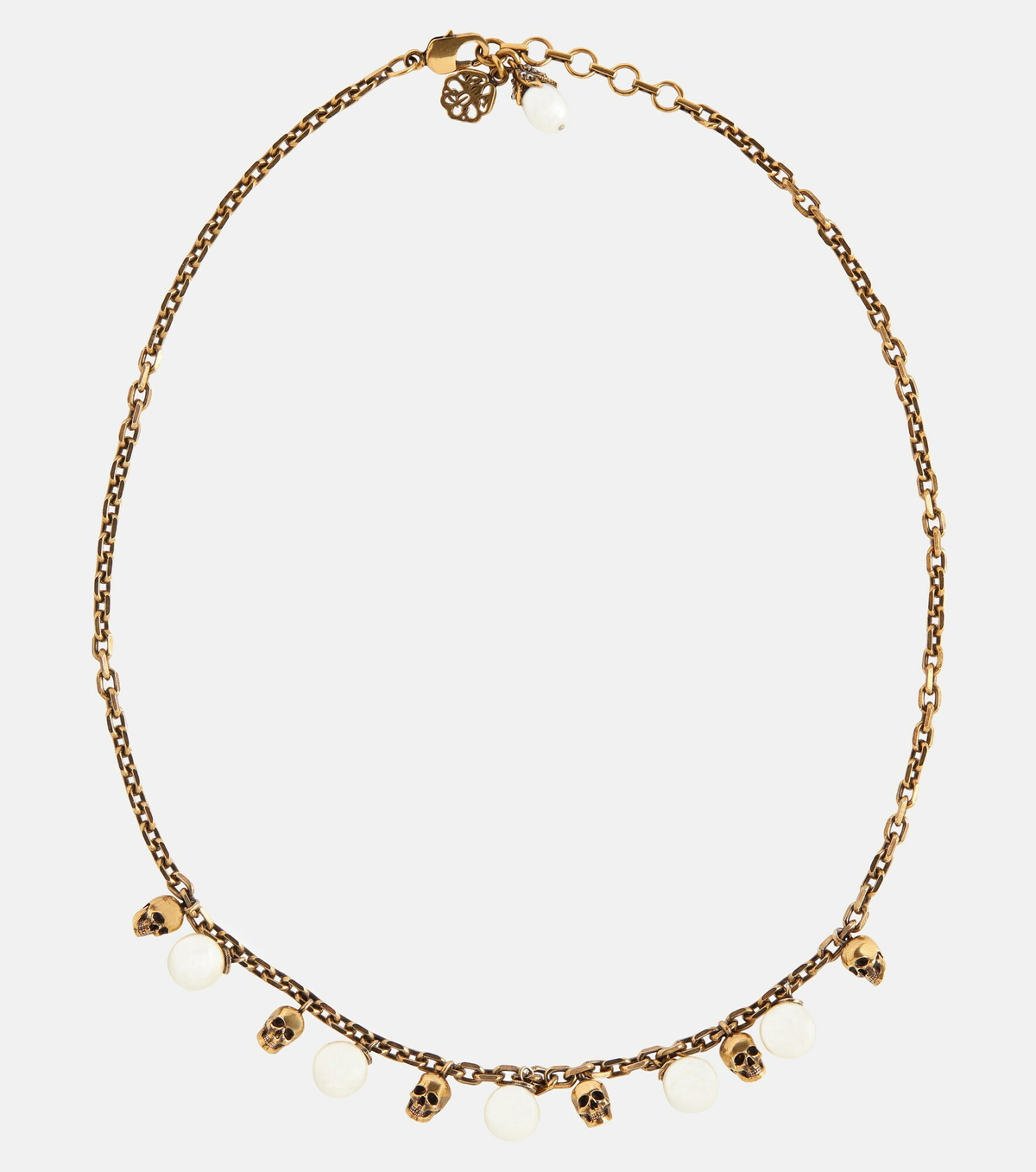 Alexander McQueen Skull & Pearl Chain Charm