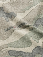 SAINT LAURENT - Camouflage-Print Cotton-Blend Jersey T-Shirt - Green