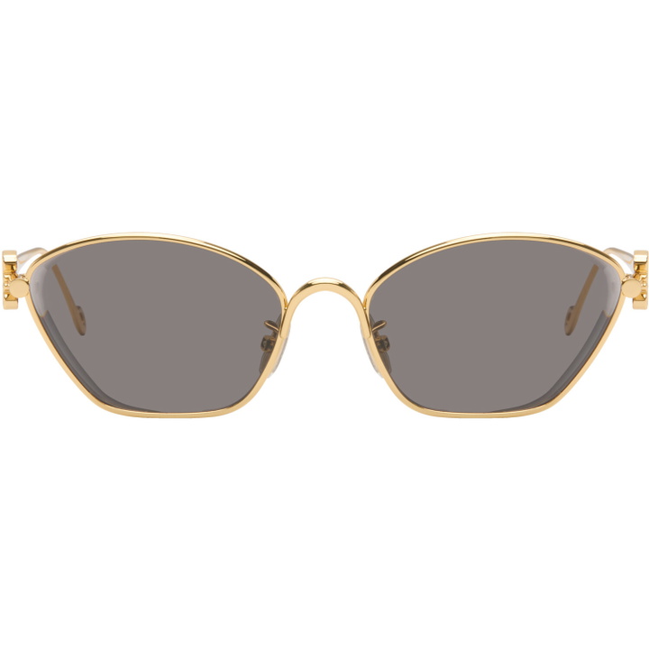 Photo: LOEWE Gold Anagram Hexagonal Sunglasses