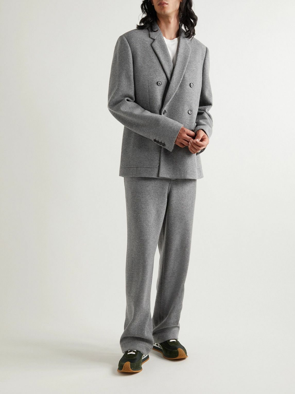 Loewe - Double-Breasted Wool-Blend Blazer - Gray Loewe