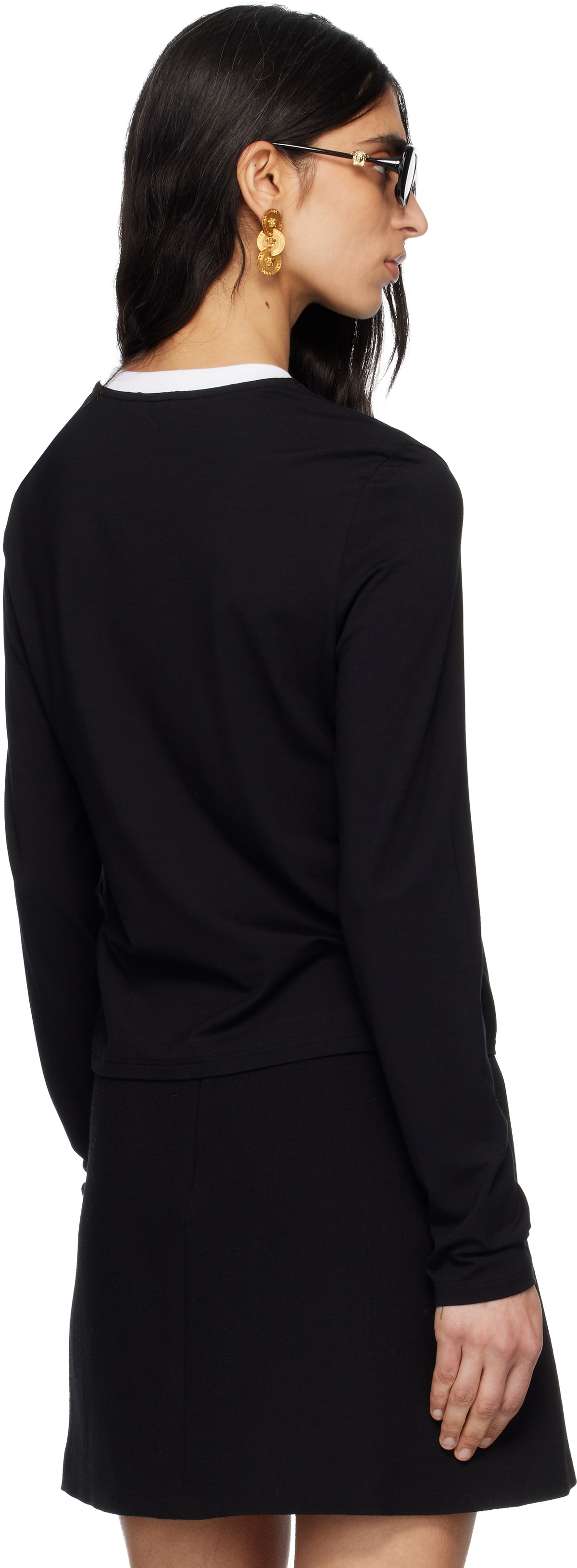 Versace Black Stretch Viscose-Jersey T-shirt