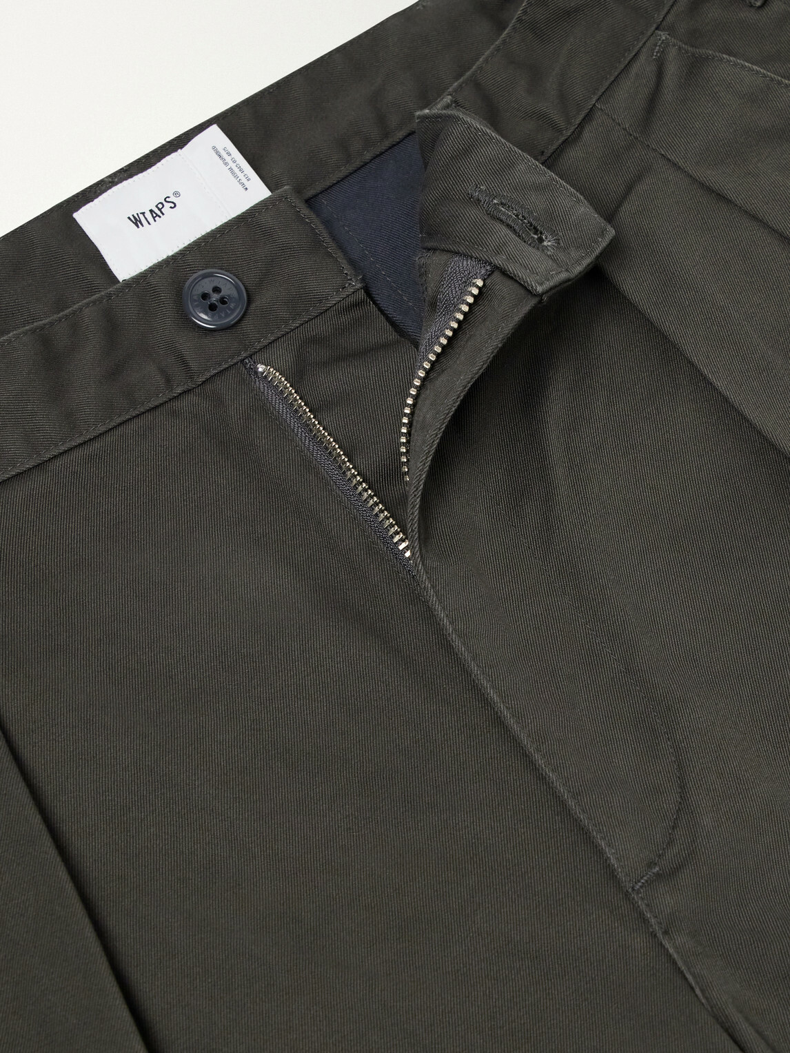 WTAPS - Straight-Leg Pleated Cotton-Twill Trousers - Green