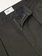 WTAPS - Straight-Leg Pleated Cotton-Twill Trousers - Green