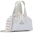 Vivienne Westwood Navy & Burgundy Yasmine Small Archive Hand Bag
