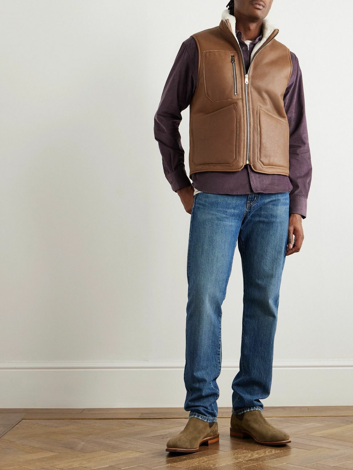 Paul Smith - Reversible Shearling Gilet - Brown