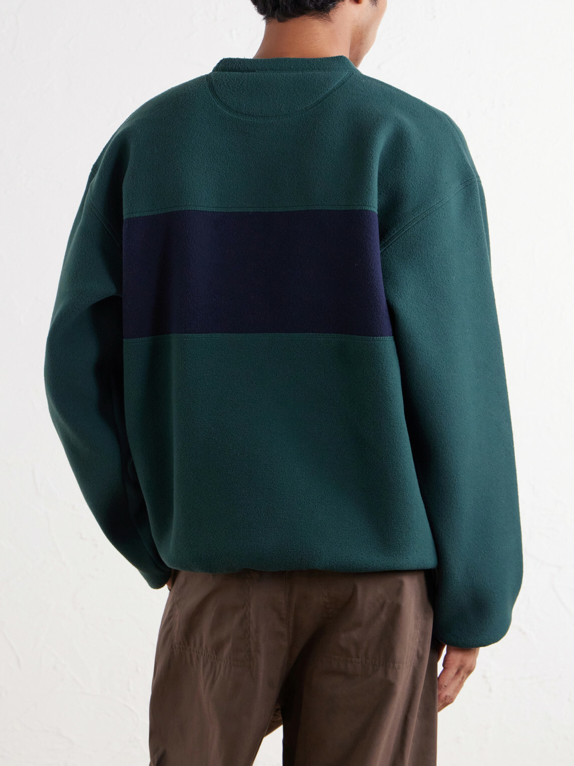 Aimé Leon Dore - Logo-Embroidered Two-Tone Fleece Sweatshirt - Green