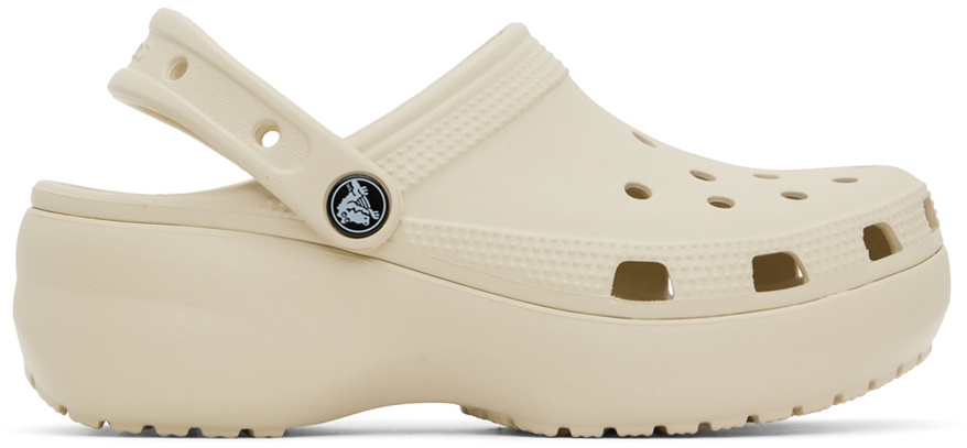 Crocs Beige Classic Platform Clogs Crocs
