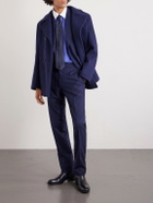 TOM FORD - Pinstriped Silk Shirt - Blue