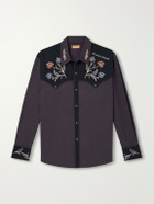 Human Made - Embroidered Cotton and Wool-Blend Twill Western Shirt - Purple