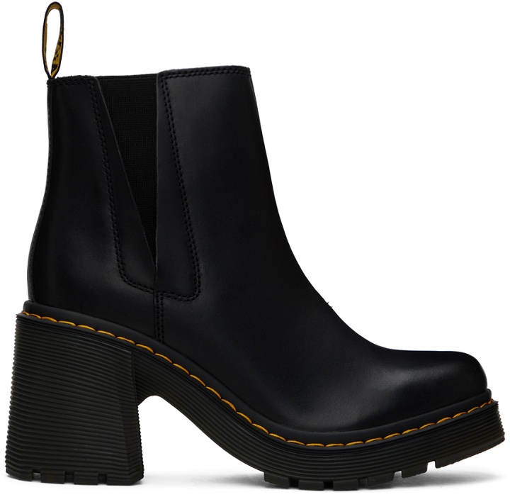 Photo: Dr. Martens Black Spence Leather Flared Heel Chelsea Boots