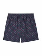 Valentino Garavani - Straight-Leg Printed Cotton-Poplin Bermuda Shorts - Blue