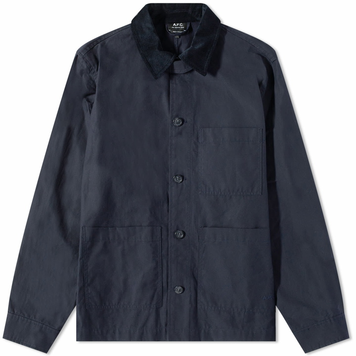 Photo: A.P.C. Men's Gabriel Waxed Cotton Jacket in Dark Navy