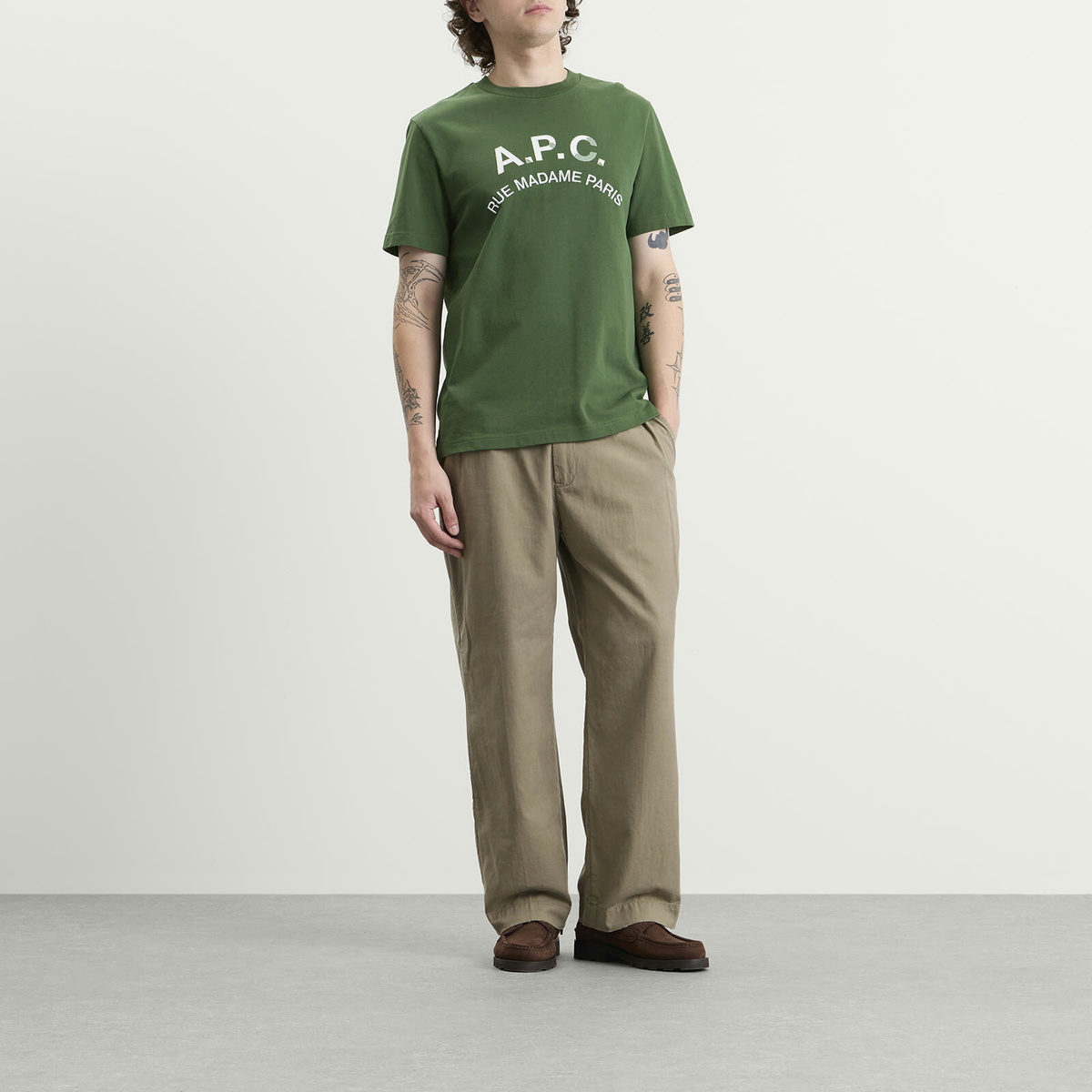A.P.C. Men's Vintage T-Shirt in Dark Green