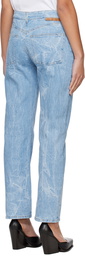 Stella McCartney Blue Crinkle Wash Jeans