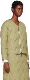 OTTI Khaki V-Neck Down Jacket
