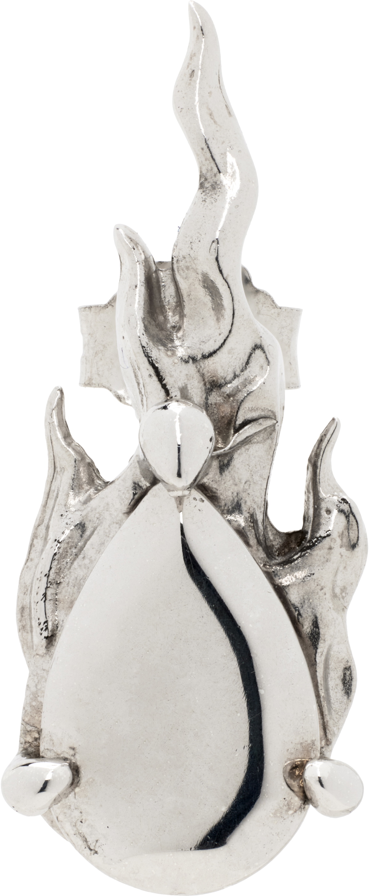 Alan Crocetti Silver Mini Hard Gem in Heart Single Earring