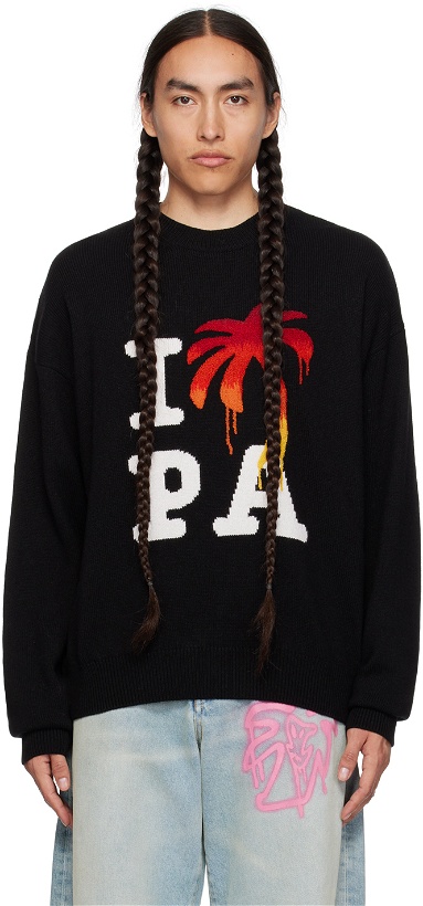 Photo: Palm Angels Black 'I Love PA' Sweater