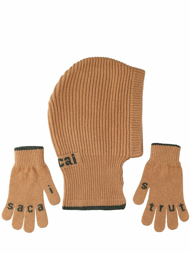 Photo: SACAI - Knit Wool Balaclava & Gloves Set
