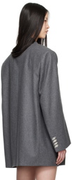 The Attico Gray Peaked Lapel Blazer