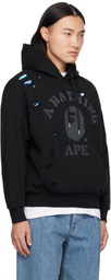BAPE Black Destroyed College Hoodie