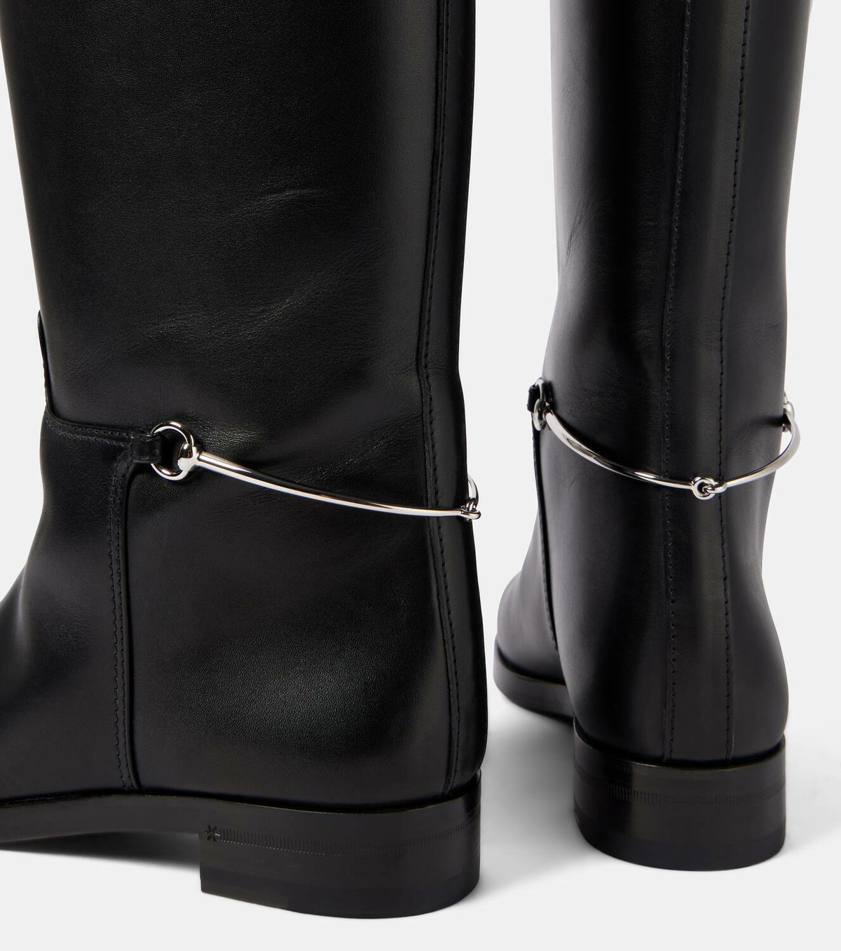 24AW new/GUCCI レザーニーハイブーツ Boots Red Women's boot with slim Horsebit in bordeaux shiny leather