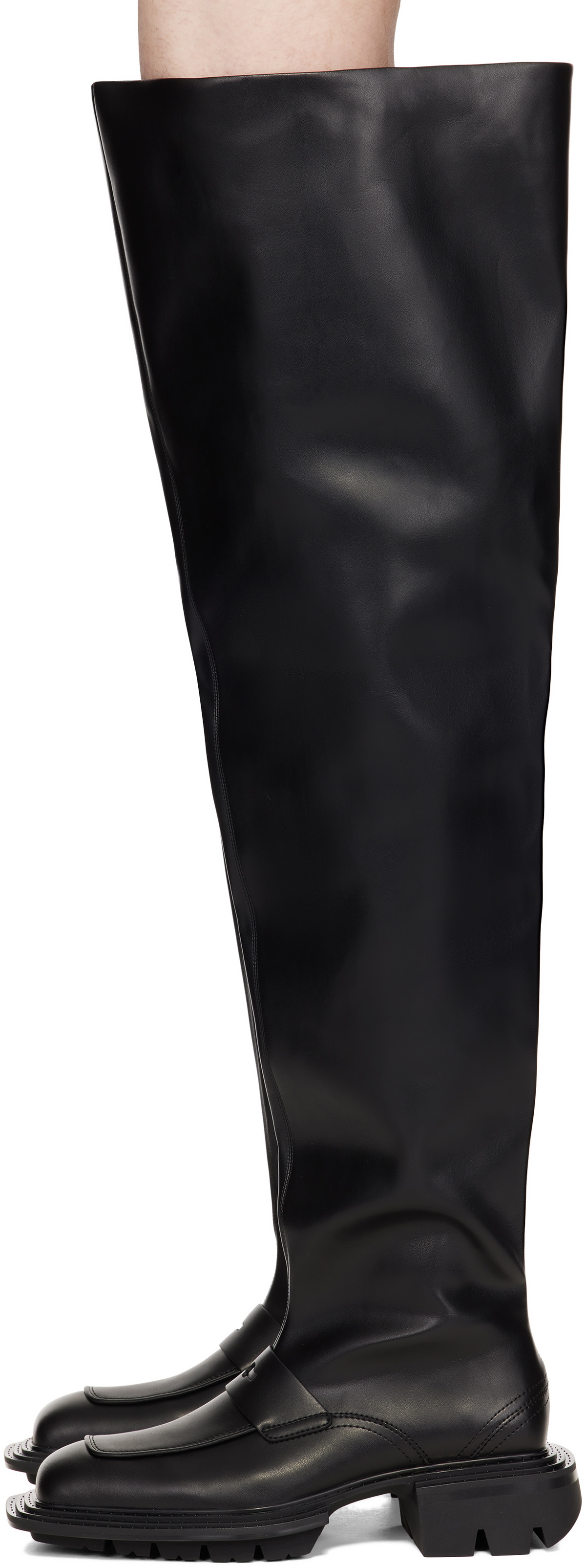 untitlab® Black Reel Derbies Fisherman Tall Boots
