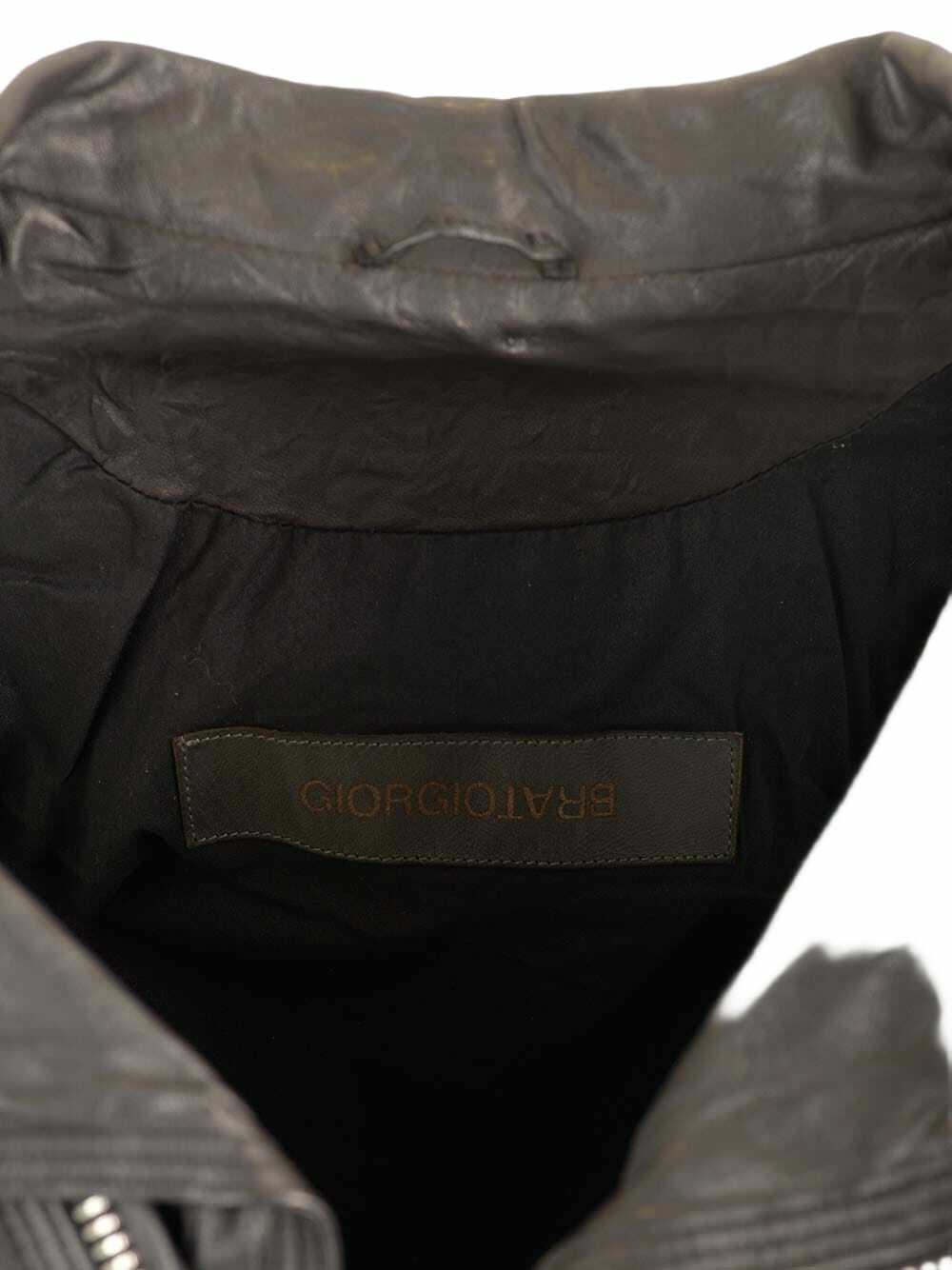 Giorgio Brato Lamb Leather Biker Jacket