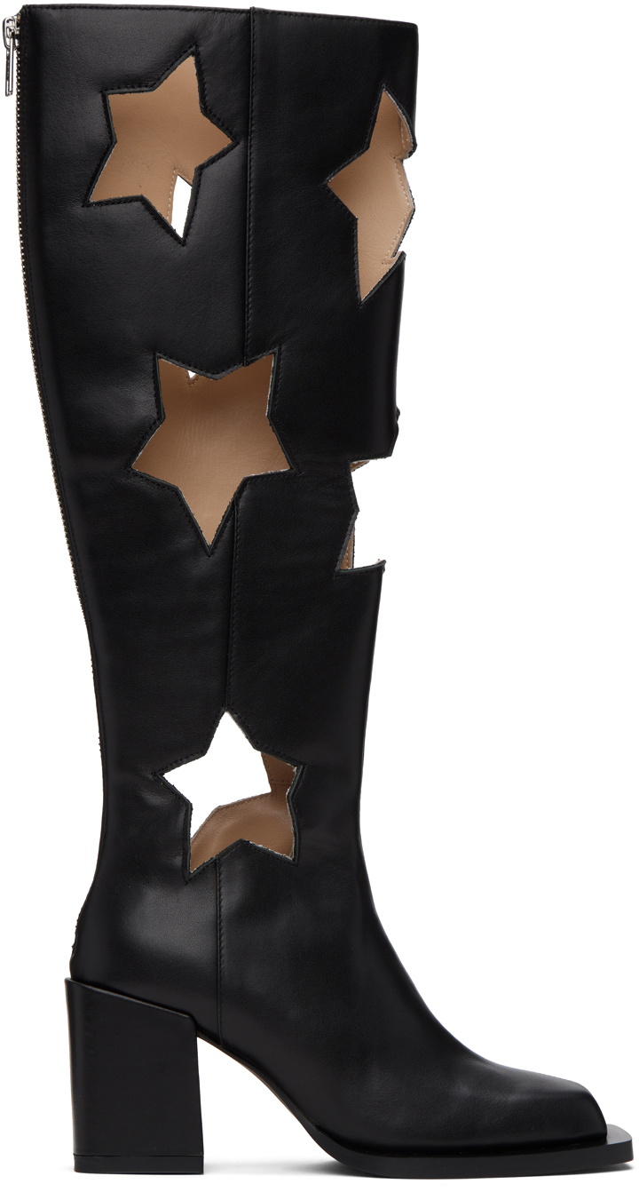 ANDREJ GRONAU SSENSE Exclusive Black Star Cut Boots